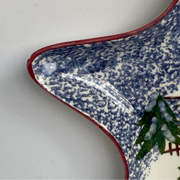 Candy Dish Vintage FWC 8" Trinket Dish Decor Winter Cabin Star Shape Ceramic EUC - Picture 10 of 14